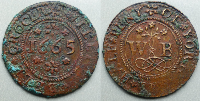 York, William Bell 1665 halfpenny